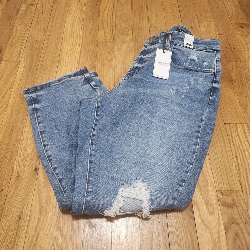 Judy Blue high waist boyfriend fit distressed jeans